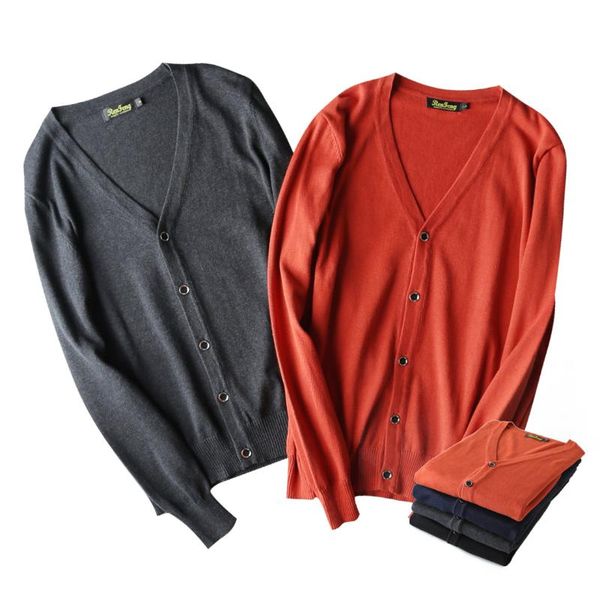 

100% cotton cardigan men sweater slim fit casual v-neck long sleeve mens cardigans lightweight knitted button up basic designed, White;black