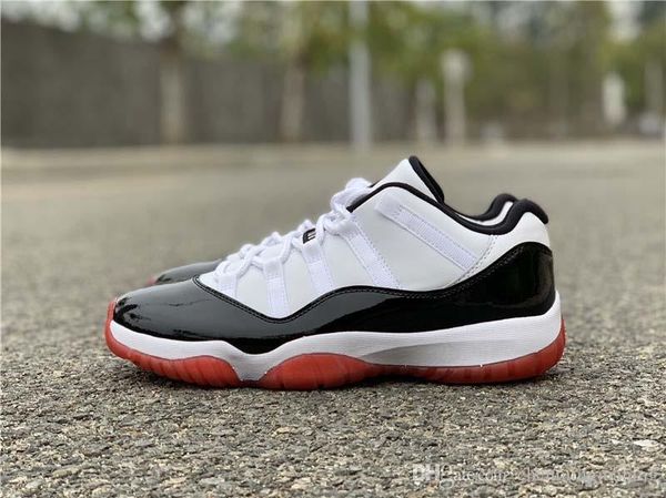 

2020 air authentic 11 low white bred man basketball shoes 11s men black true red retro athletic sneakers with original box av2187-160