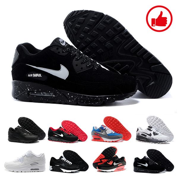 

new design 2019 air cushion 90 casual running men women shoes black white red 90 sneakers classic air90 trainer outdoor sports z2s2e