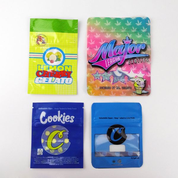 

lemon cherry gelato bag cookies insane bag 3.5g mylar smell proof pouch zip lock airtight child proof for dry herb packaging
