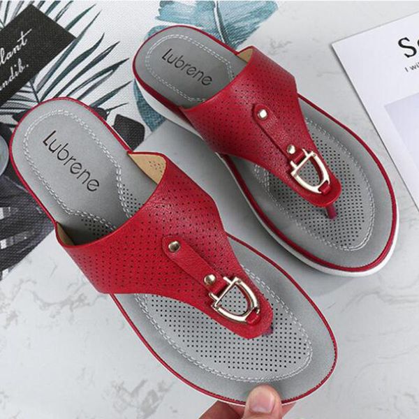 

new breathable clip toe wedges slippers women beach flip flops summer shoes women metal decoration comfy slippers sh 378, Black