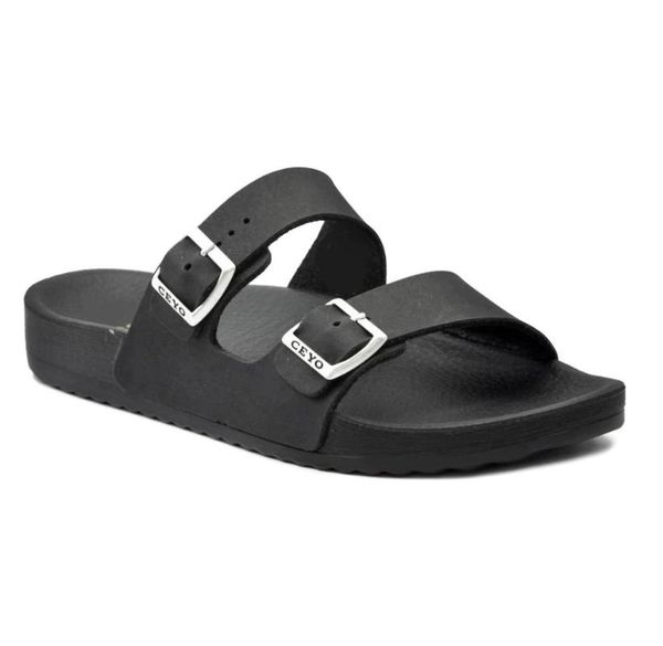 

ceyo bahama-10 orthopedic men slippers, Black