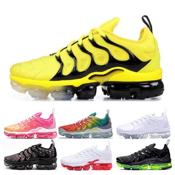 

nike air vapormax plus tn 2019 модные мужские женские кроссовки rainbow bumblebee active fuchsia light menta sunset тройной черный белый спо