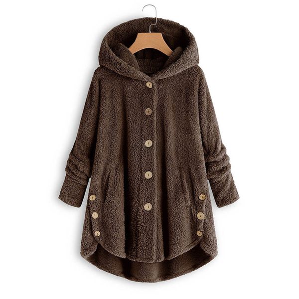 

2018 autumn winter new women's fashion leopard print solid color loose large size casual women's hooded jacket out s-5xl, Black;brown