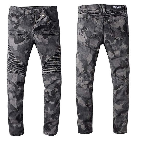 

2020 Top Quality Bal Mens Distressed Ripped Biker Jeans NREGTYEG Slim Fit Motorcycle Biker Denim For Men Fashion Designer Hip Hop Mens Jeans