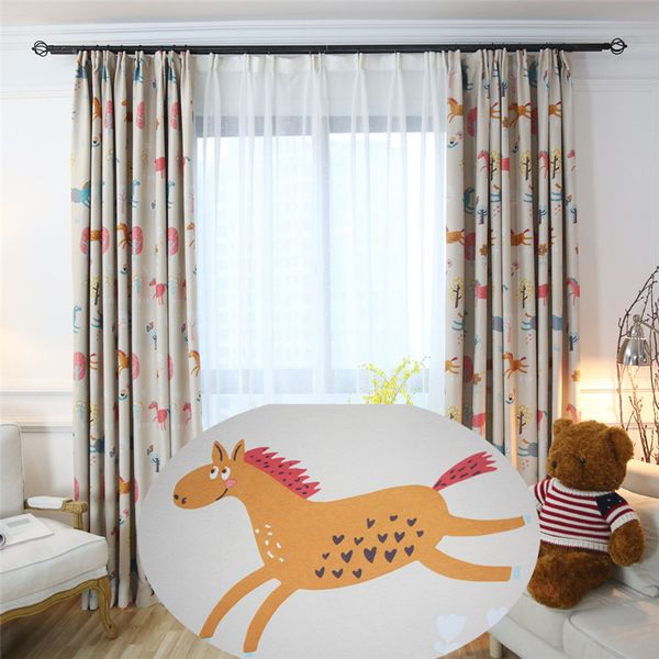 2019 Zoo Printed Kids Blackout Curtains For Children Bedroom Funny
