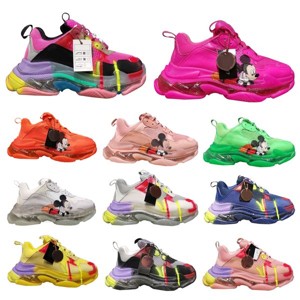 

new fashion luxury designer men shoes triple s sneakers sports fashion men running casual shoes size 35-45 type4, Black