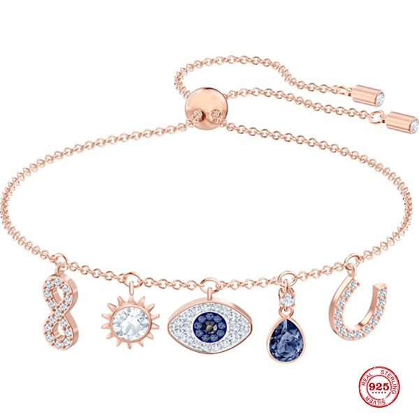 

мода шарм чистое серебро 925 пробы оригинальная копия, таинственный счастливый хранитель нежный браслет женские ювелирные подарки, Golden;silver