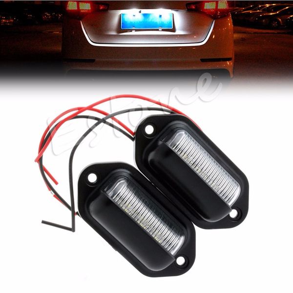 

2x 12v 6 led number license plate tag interior step light rv boat trailer truck