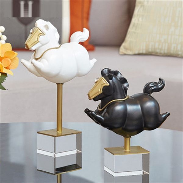 

nordic modern luxurious cute swift horse statue home living room decoration animal miniature figurines accessories m5533