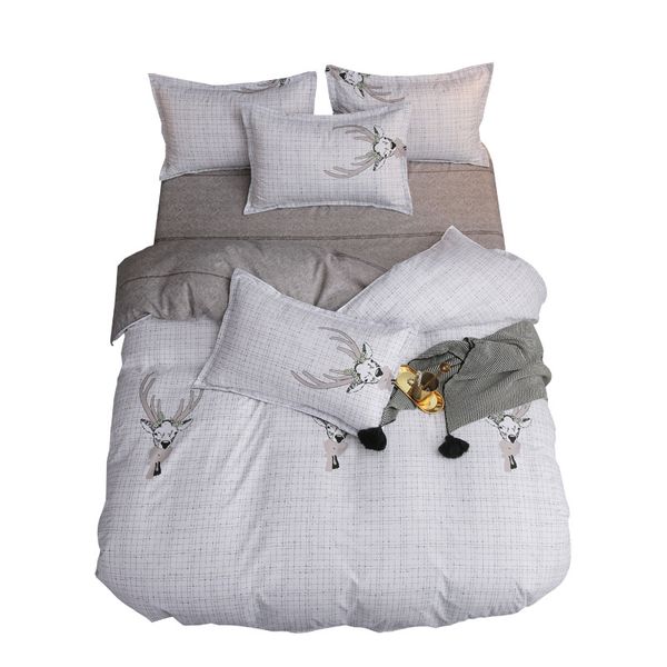 

christmas pastoral style high-grade egyptian cotton satin weave four set flower printing beding sets  king size