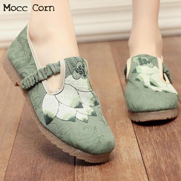 

women ballet flats shoes embroidery cloth shoes slip on casual lady flat loafers breathable espadrilles linen zapatos mujer, Black
