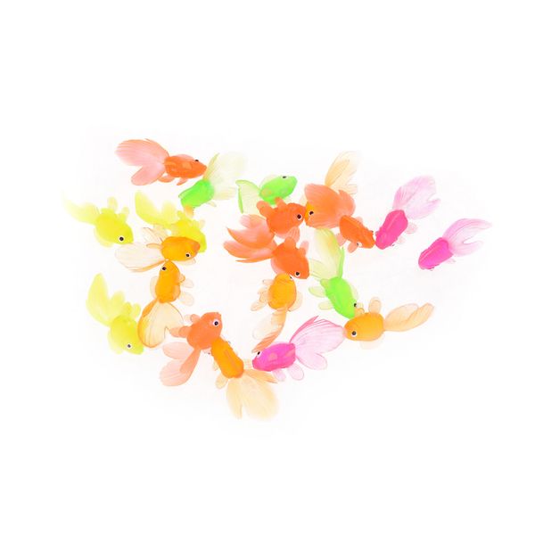 

случайные цвета 4см мягкие резиновые золотая рыбка маленький goldfish детские игрушки пластиковые моделирование малый goldfish