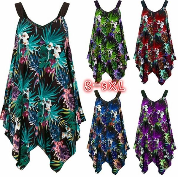 

2019 fashion dress female plus size women's dress irregular sleeveless summer vest tank s-5xl) robe femme vestidos, Black;gray