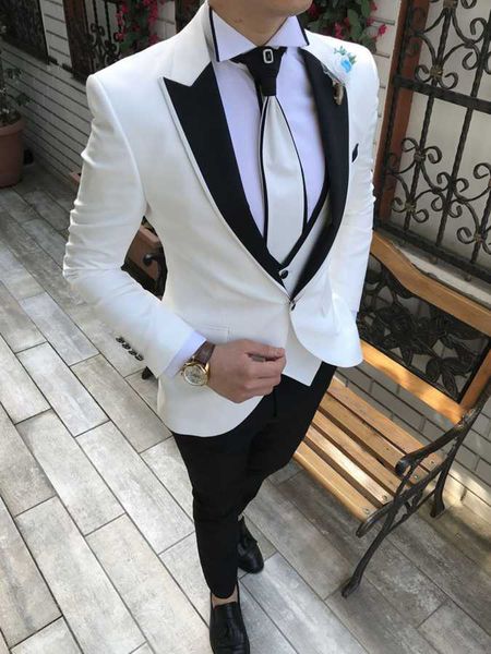 

new arrival groomsmen peak lapel groom tuxedos one button men suits wedding/prom man blazer ( jacket+pants+vest+bow tie ) m1368, Black;gray