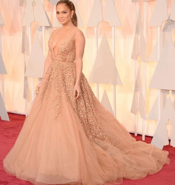 

2020 jennifer lopez evening dresses oscar celebrity deep v neck rhinestone red carpet dresses 88th oscar prom dresses, Black