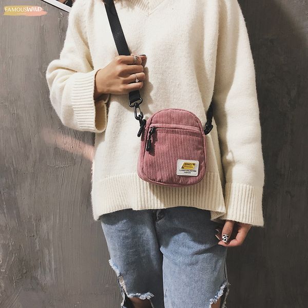 

women mini canvas shoulder bag small corduroy cloth messenger bag for keys pink crossbody bags cute zipper purse for girls