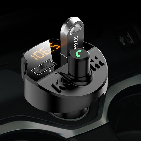 

bluetooth 5.0 fm transmitter car mp3 player adapter battery voltage noise reduction tf card hands-dual usb charger
