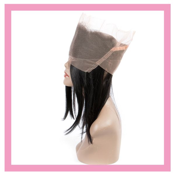 

перуанские человеческие волосы 360 кружево фронтальных шелковистых прямых кружева фронтальная регулируемая 8-22inch группа natrual цвет, Black;brown