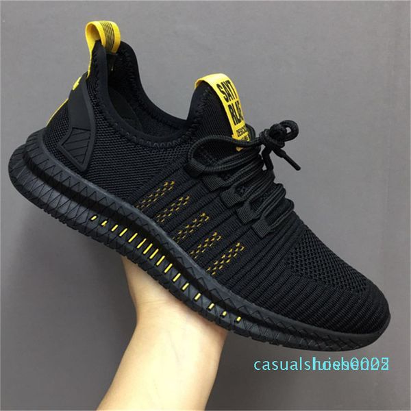 

fashion men sneakers mesh casual shoes lac-up men shoes lightweight vulcanize walking sneakers zapatillas hombre c25, Black