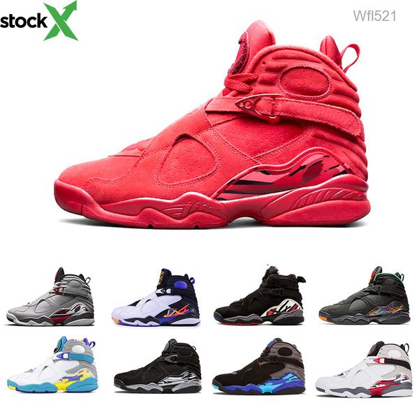 

2019 8 3m reflective 8s basketball shoes valentine's day three peat raid chrome white aqua sports shoes outdoor fashion sneakers 41-47, Black