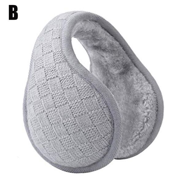

newly winter knitted ear warmers foldable warm earmuffs for outdoor skiing riding winter earmuffs, Blue;gray
