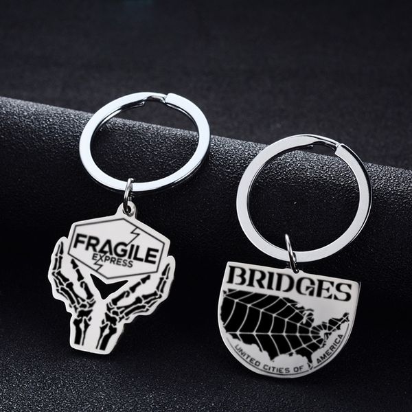 

game jewelry death stranding keychain metal map keyring holder men llaveros car porte clef jewelry, Silver