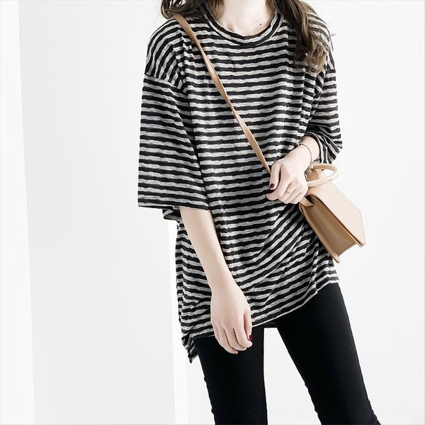 

the fabric is so soft that i don't want cloth cloth to prolapse. very good. special fabric striped short sleeve loose t-shirt female, White