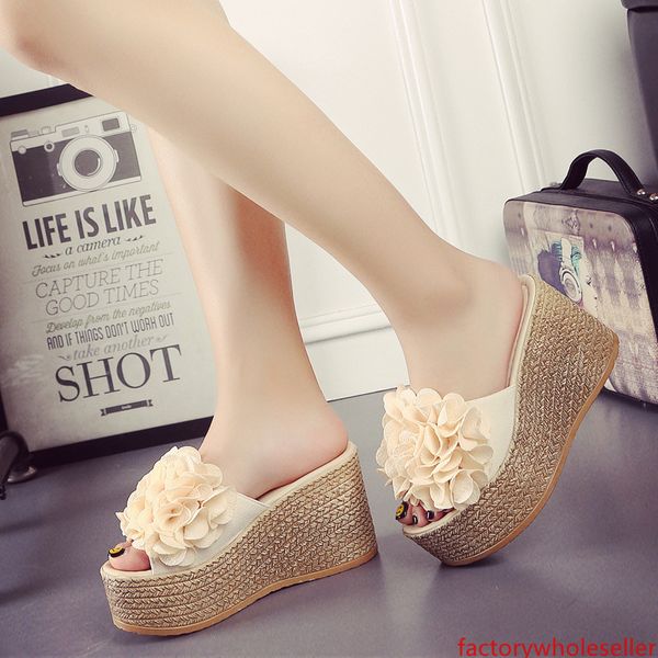 

women slippers women s summer fashion wear waterproof platform slope heel cool drag thick bottom high heel muffin bottom word slippers