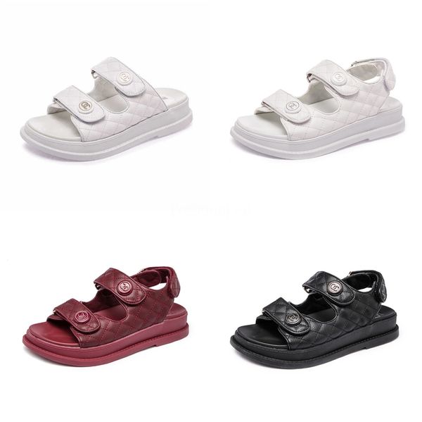 

cute2020 sandals rhinestone year woman sharp flat bottom level with back air womens shoes#767, Black