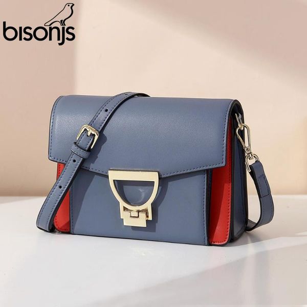 

bisonjs luxury handbags women bags designer cow leather crossbody bags for women female shoulder messenger 2020 b1638