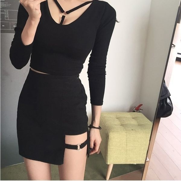 

designer skirts for women 2019 new fashion korean style package hip skirts irregular hem micro mini skirt j good quality drop shipping, Black
