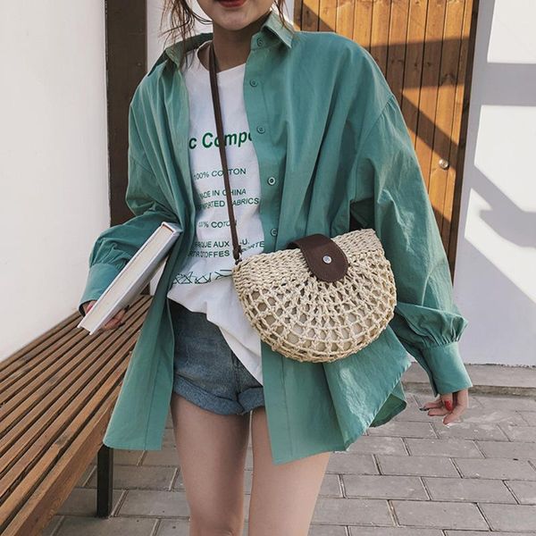 

bags for women 2020 women shoulder small bag summer straw bag handbags wild semi-circular bolsos dropship #js5