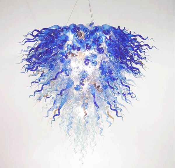 

blue shade lamps hand made blown glass chandelier lighting new arrival price modern led chandelier for house art decoration