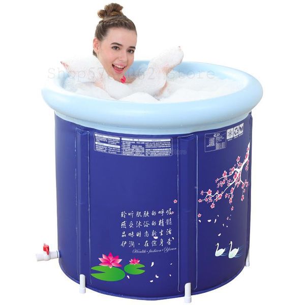 

large size bath tub for adults thickened folding bathtub with insulation lid&cushion bath barrel shower bucket inflatable