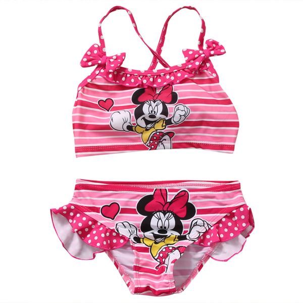 

2018 summer pink cute sweet lovely baby girls 2pcs tankini bikini set swimwear swimsuit bathing suit beachwear hot