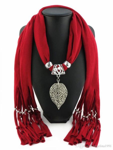 

tassels scarf women charms scarf alloy leaves leaf crytals pendant jewelry scarves necklace scarf foulard echarpe bandana, Blue;gray