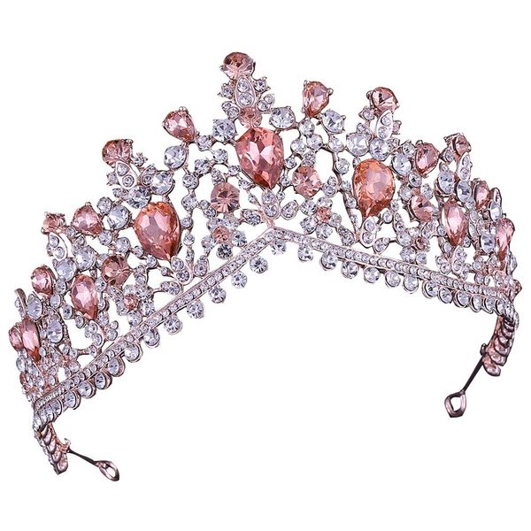 Lüks Rhinestone Tiara Taç Kristal Gelin Saç Aksesuarları Düğün Başlıkları Quinceanera Pageant Prom Kraliçe Tiara Prenses CR2182