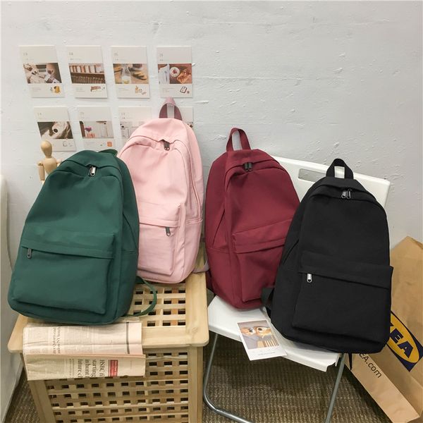

2020 backpack women backpack solid color women shoulder bag fashion school bag for teenage girl children backpacks travel bag t200404