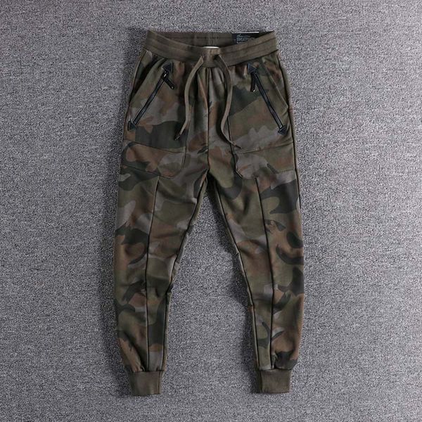 

2020 personalized camouflage terry sweatpants multi bag european and american hip hop trend men's casual pants sale, Black