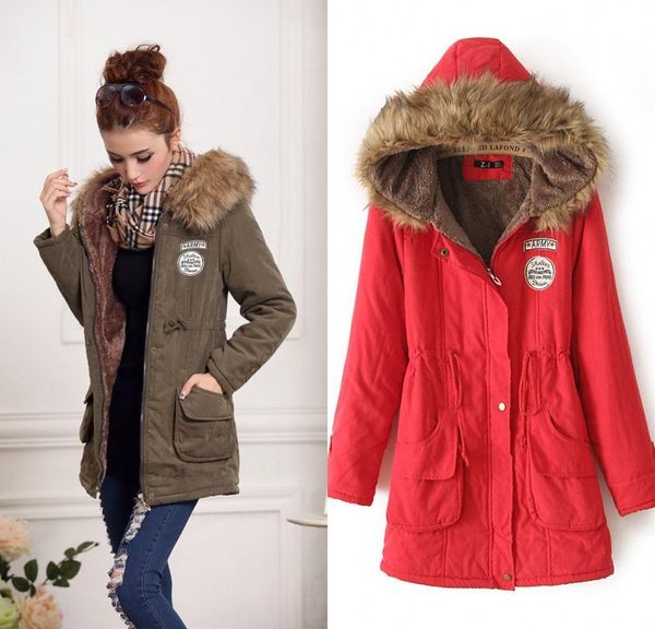 

2017 winter jacket women new winter womens parka casual outwear hooded coat fur women coat manteau femme woman clothes, Black;brown