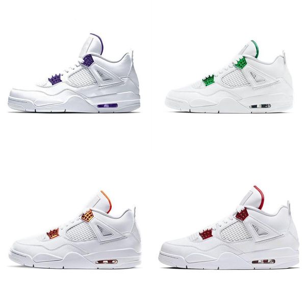 

2020 New 4s Basketball Shoes UNC Jumpman 4 IV Red Metallic Orange White Green Purple Jumpman 4 Men Sports Shoes 40-47