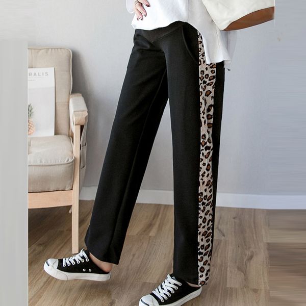 

leopard print maternity pants women pregnant broad-legged trousers legging loose pants pantalon femme enceinte pregnant, White