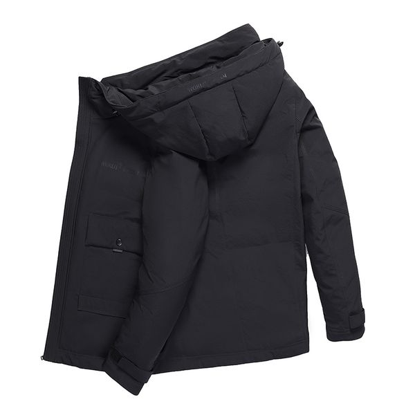 

2019 new fashion casual short down jacket new men's down jacket for winter men long coats for men winter, Black