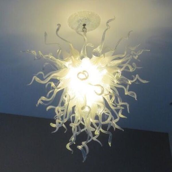 

Romantic Crystal Chandelier White Blown Glass LED Chandelier American Chandelier Pendant Light Centerpiece for Home Wedding Decoration