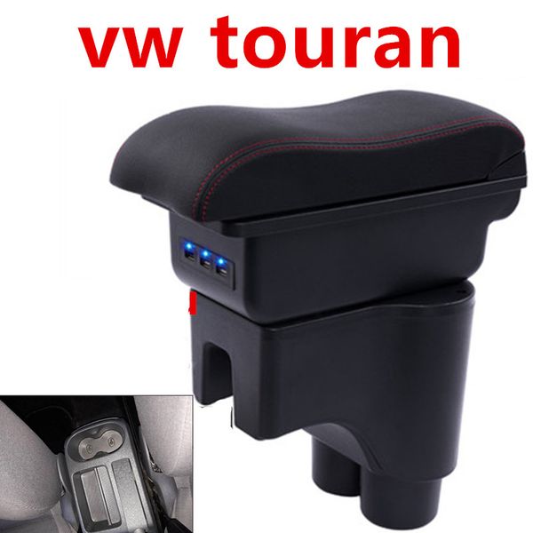 

for vw touran armrest box car interior armrest double layer rechargeable usb