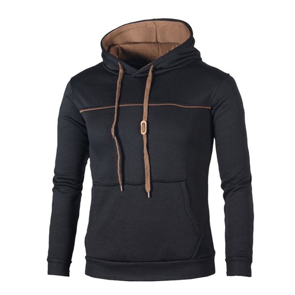 

laamei 2019 new spring hoodies men fashion brand pullover solid color hoodie men sportswear sweatshirt men's tracksuits moleton, Black