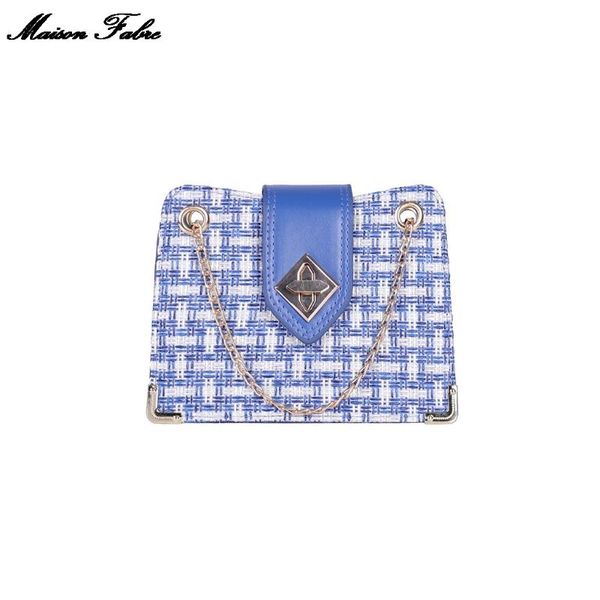 

maison fabre women's 2019 new fashion wild metal shoulder bag small square bag solid color mobile phone messenger