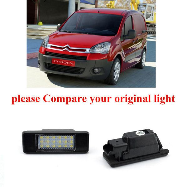 

2 bulbs xenon white led license number plate lights for berlingo estate van car accessories error canbus