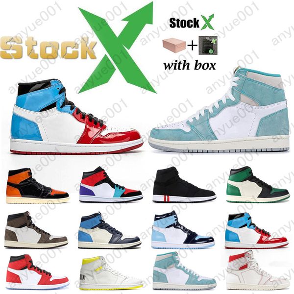 

box pine green black 1s basketball shoes jumpman 1 bloodline men designer sneakers fearless obsidian unc patent gold black toe trainers